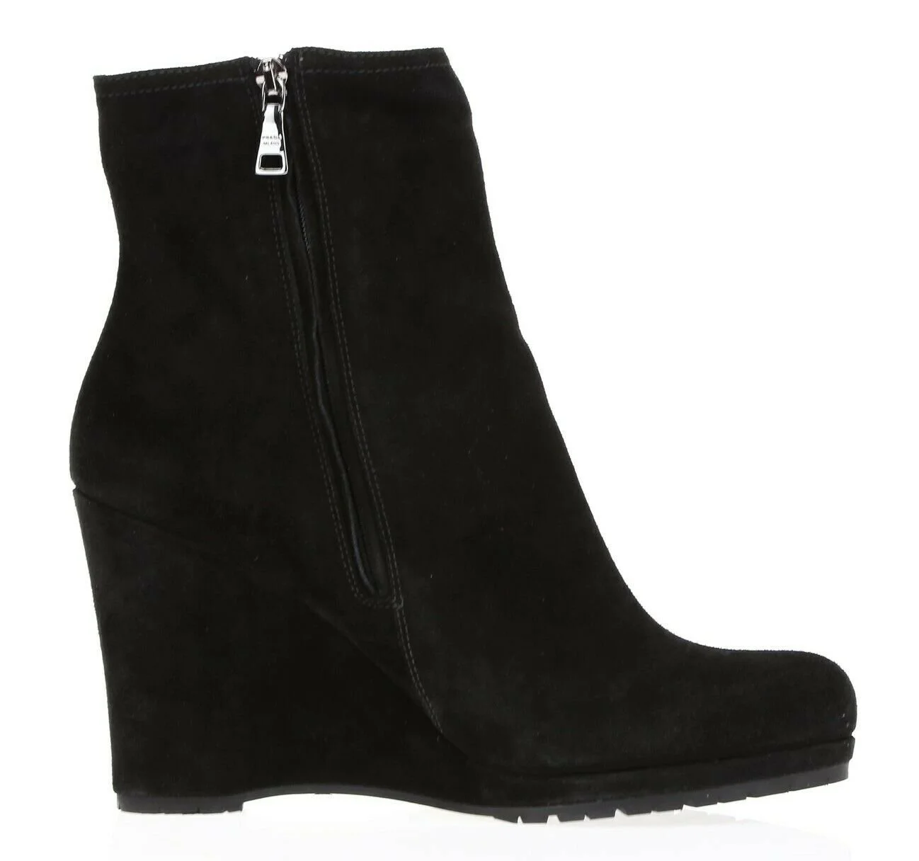 Prada Suede Wedge Ankle Boots