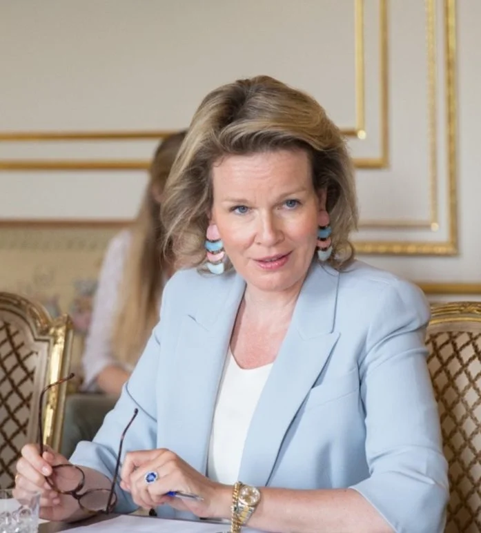 Queen Mathilde attends two events at the Royal Palace