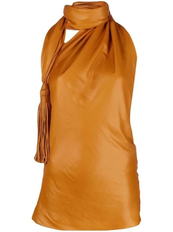 Bottega Veneta Tassel Detail Halterneck Top