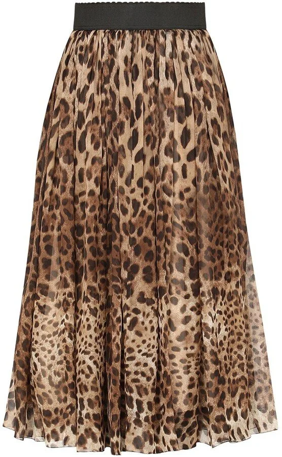 Dolce & Gabbana Leopard Print Midi Skirt