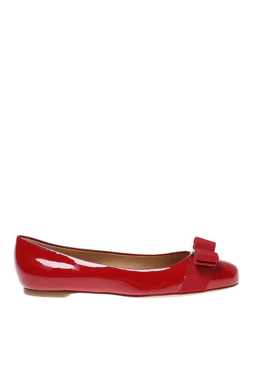 Salvatore Ferragamo Varina Ballet Flats in Red Patent Leather