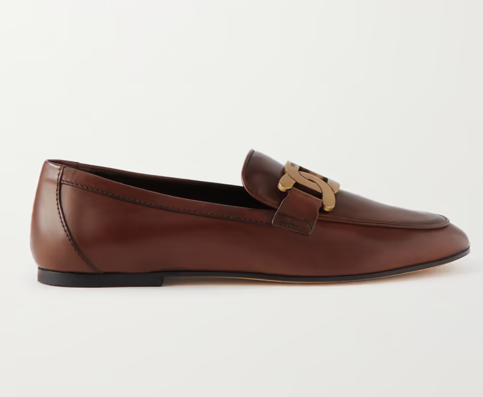 Tod's Kate Embellished Leather Loafers in Brown — UFO No More