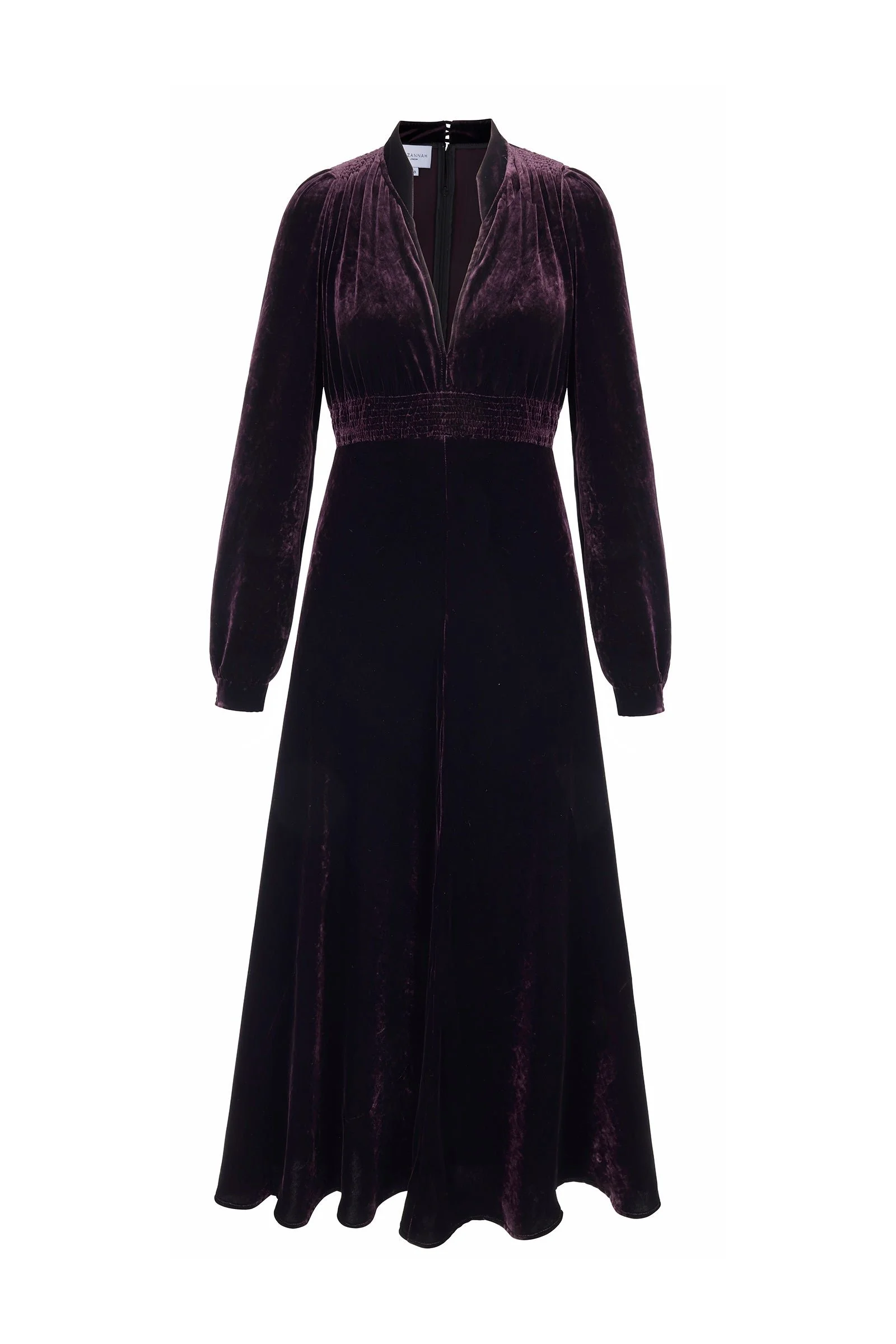 Suzannah Grandad Dress in Navy Velvet