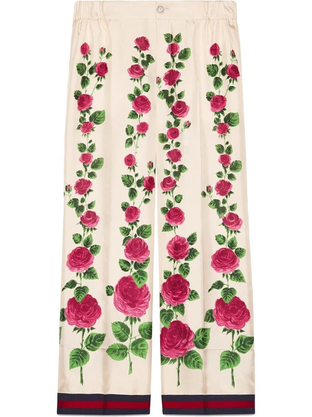 Gucci Rose Garden Print Silk Pajama Pants