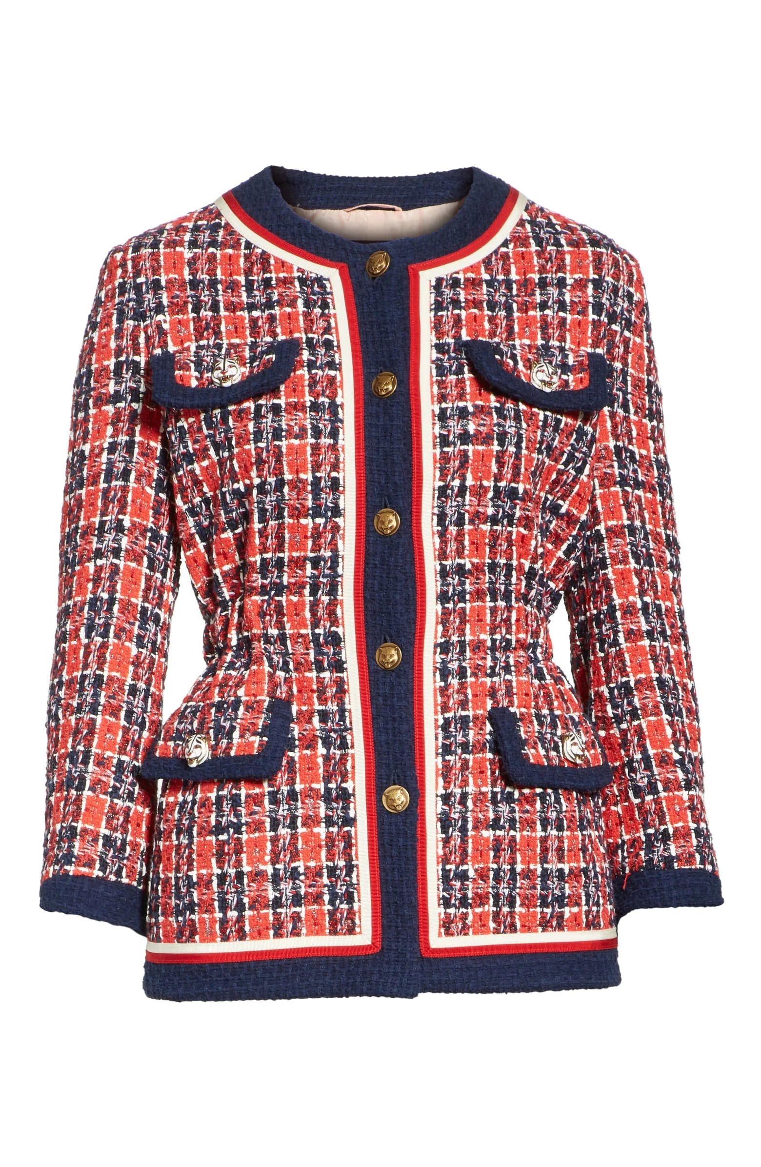 Gucci Cinch Waist Tweed Jacket