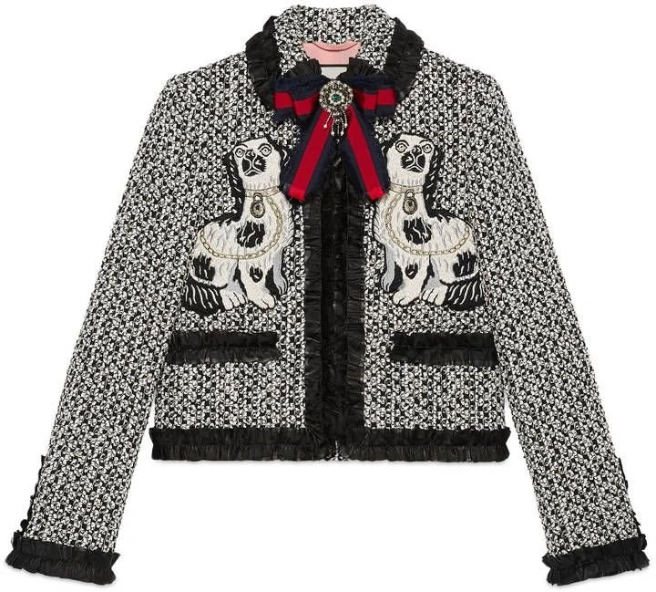 Gucci Embroidered Tweed Jacket