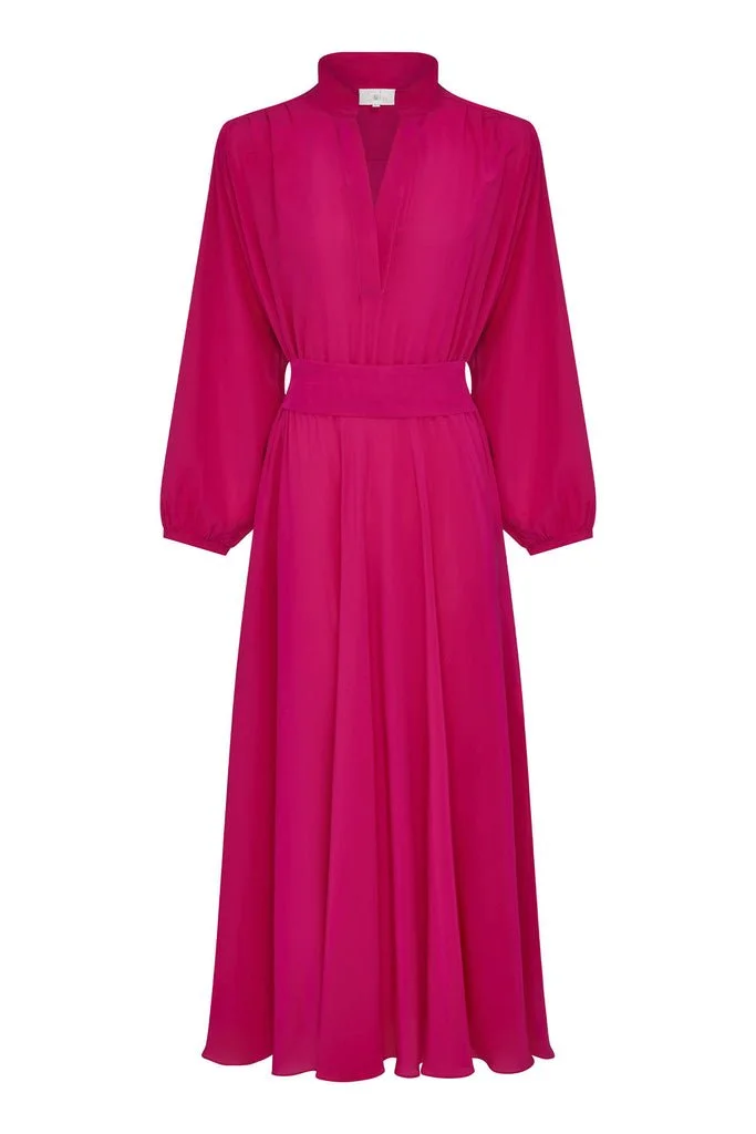 Soler Villamarie Bea Ankle Length Dress in Fuchsia