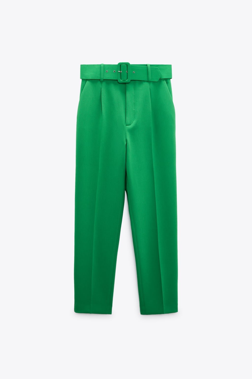 Zara Trousers with Lined Belt in Green — UFO No More