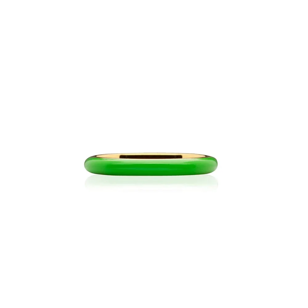 Sophie by Sophie Enamel Thin Ring in Green/Gold
