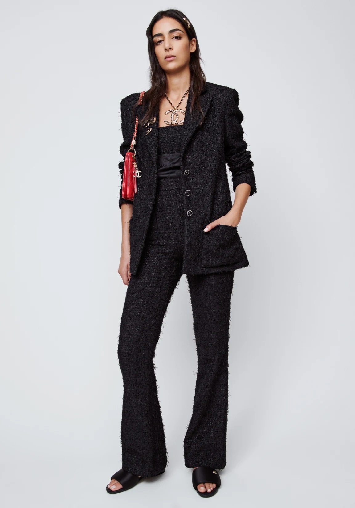 Chanel Cotton Tweed Jacket in Black.jpg