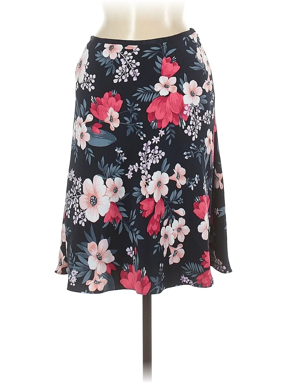 Ann Taylor Black Floral Skirt