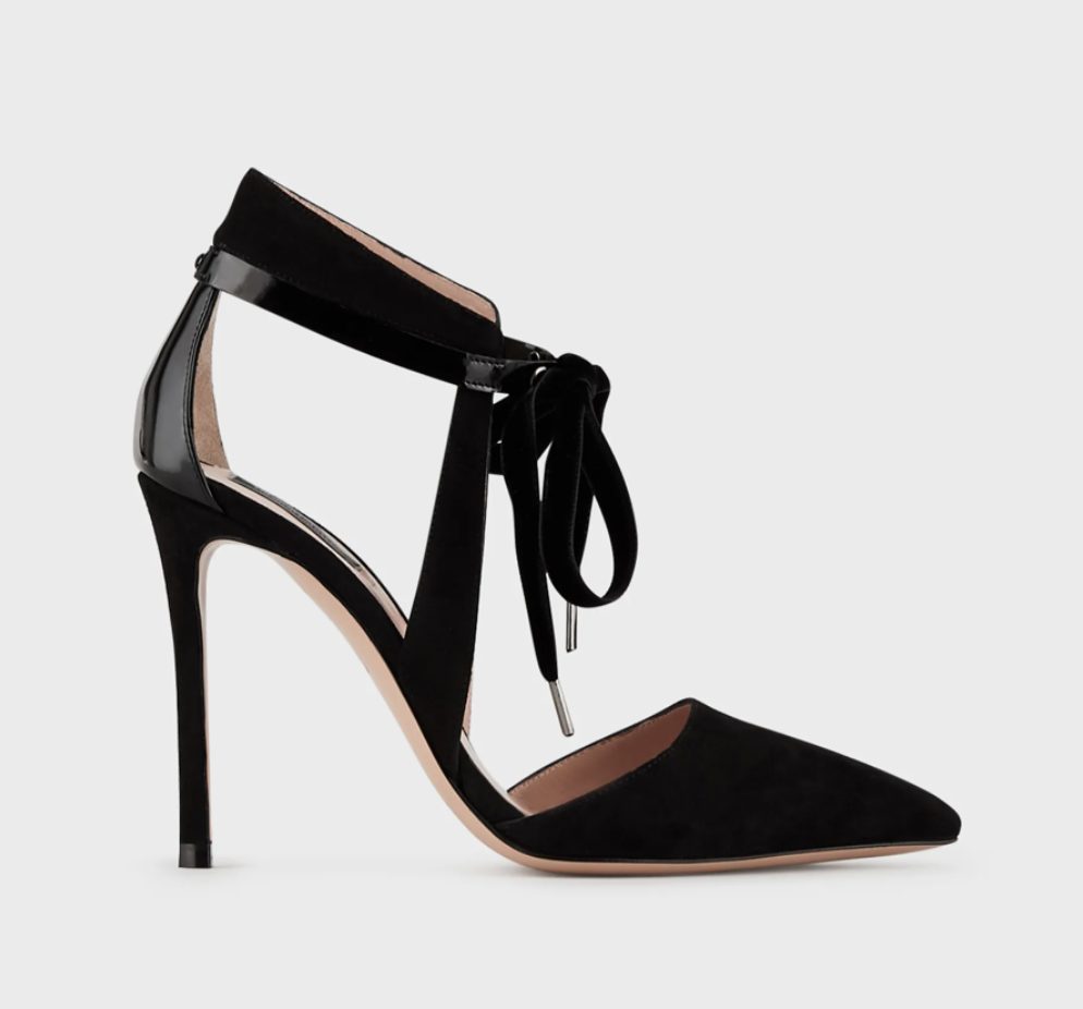 Giorgio Armani Suede Court Shoes with Mirror Strap