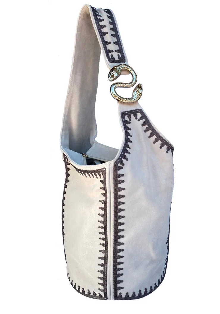 Sophie Habsburg Salander Bag in Off-White & Grey