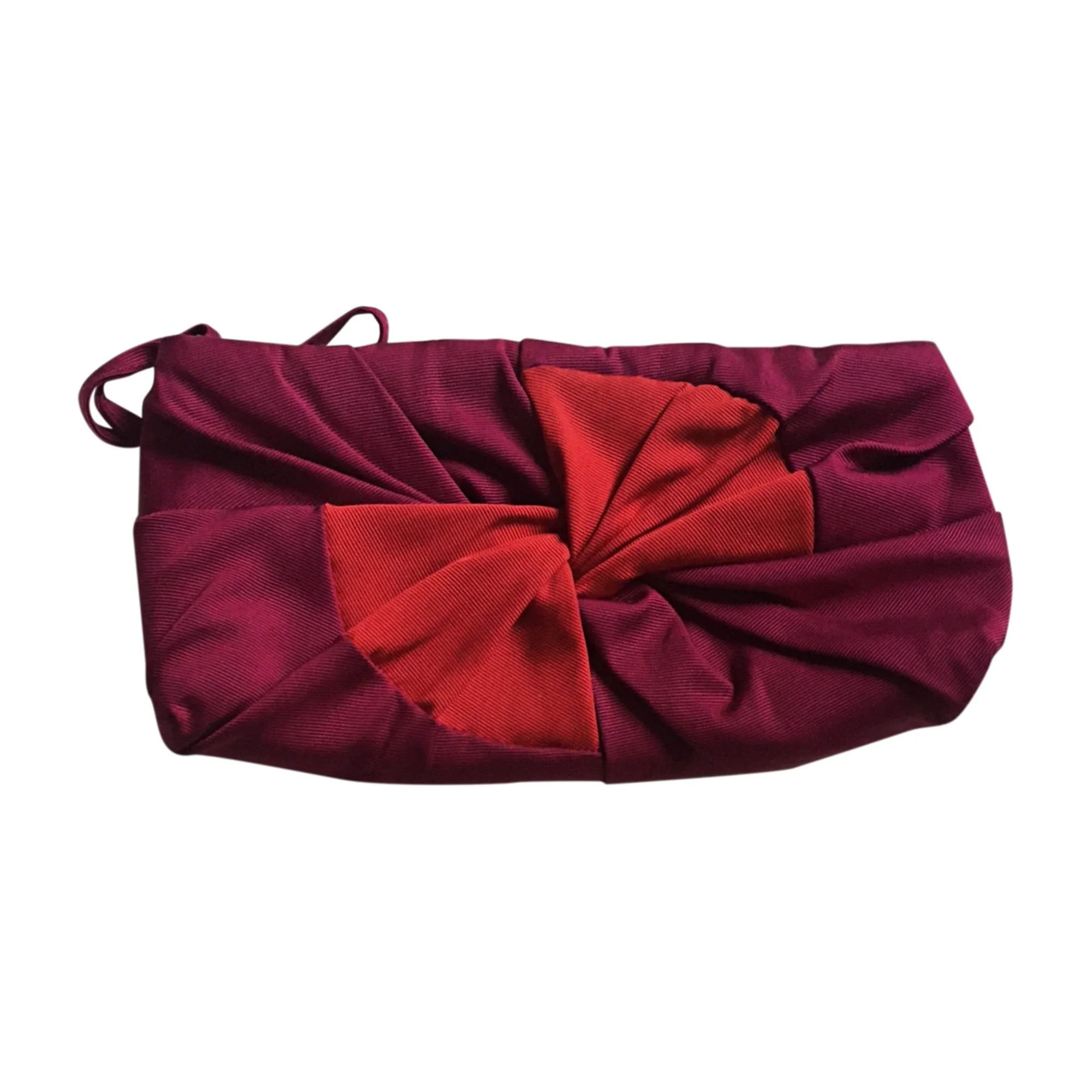 Paule Ka Fluid Satin Pouch in Fuchsia & Red