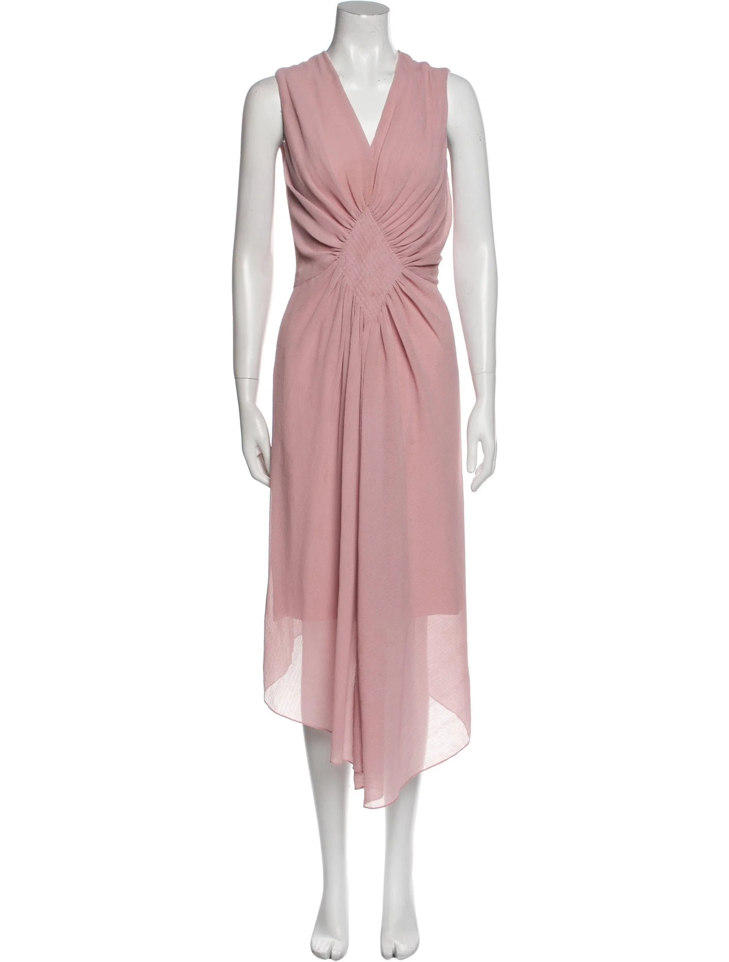 Paule Ka Gathered Detail Sleeveless Dress