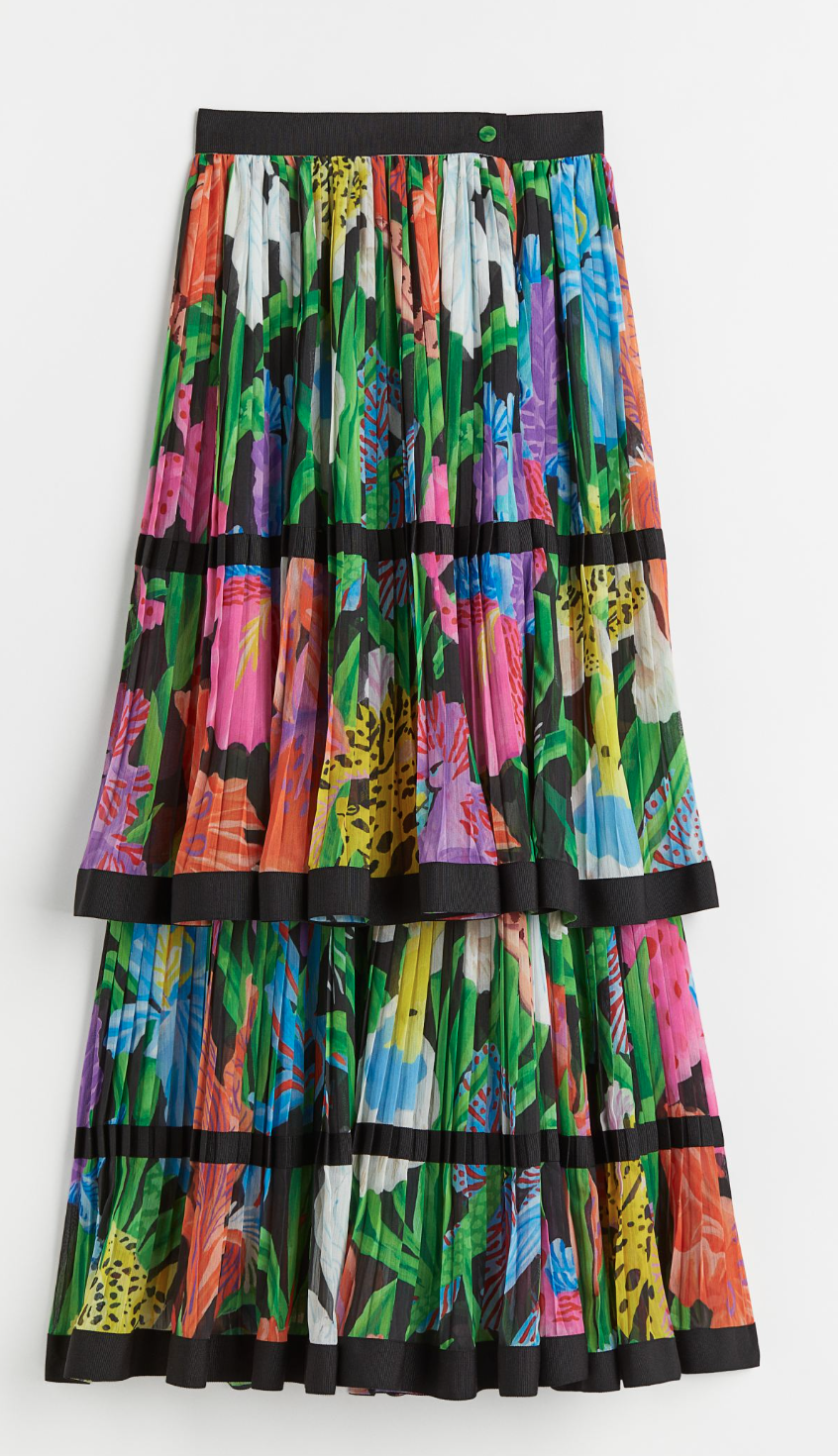 H&amp;M x Iris Apfel Patterned Maxi Skirt