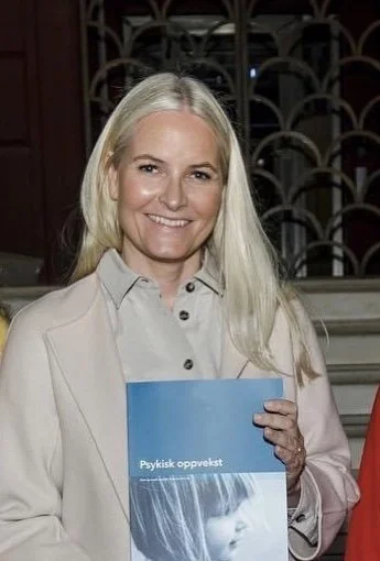 Crown Princess Mette-Marit attends the launch of Psychic Upbringing