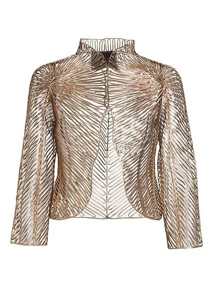 Giorgio Armani Metallic Leather Applique Jacket
