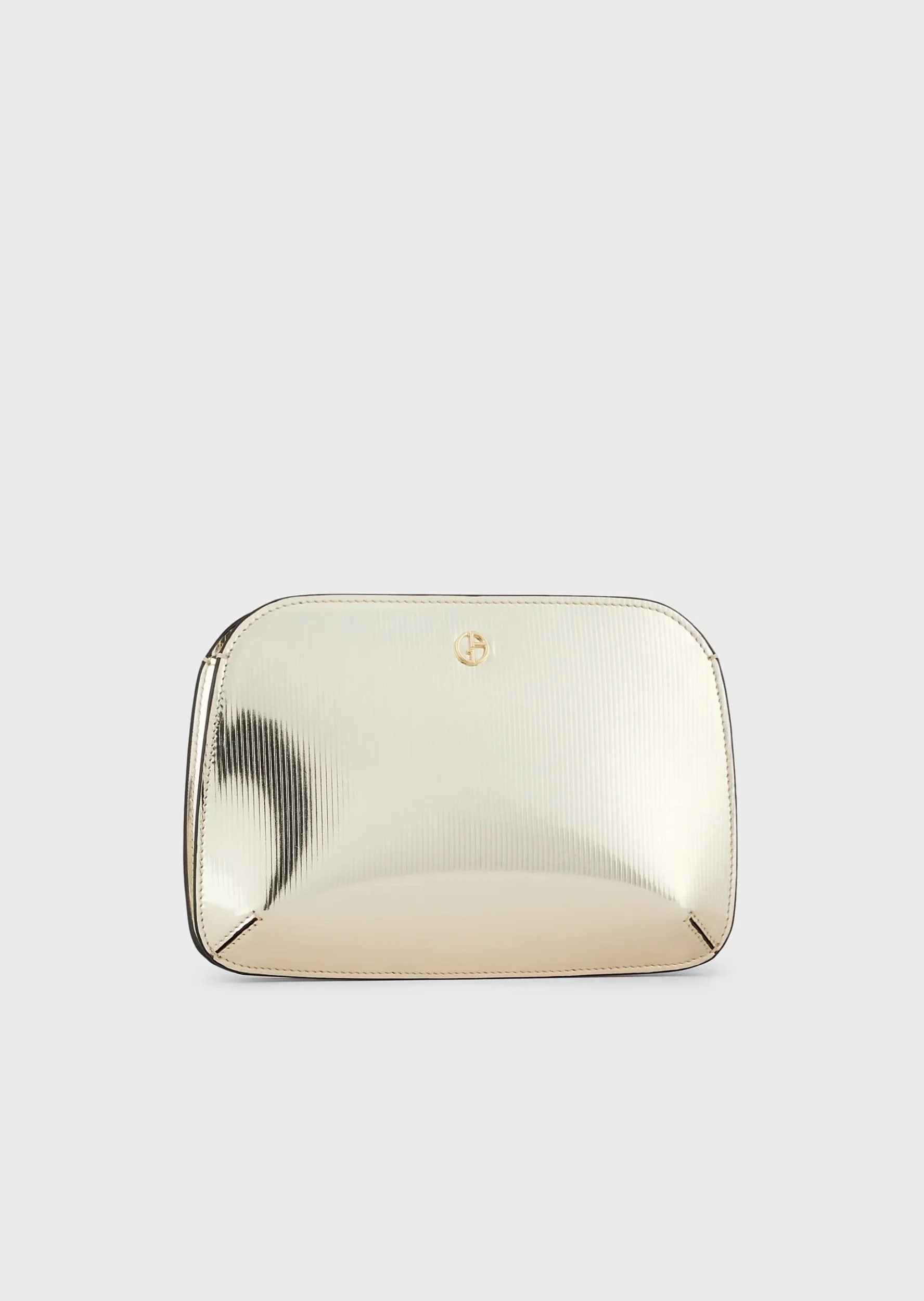 Giorgio Armani La Prima Clutch in Striped Lamé Leather