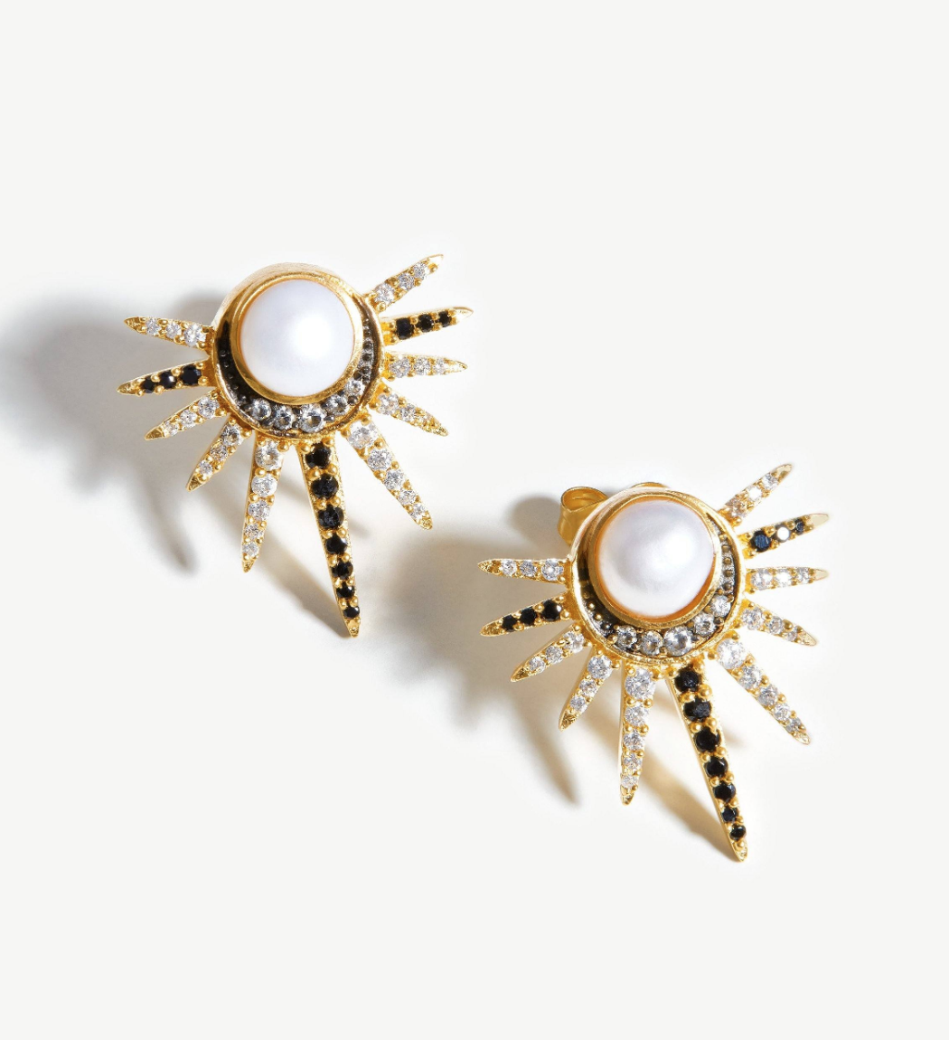 Missoma Harris Reed Celestial Pearl Stud Earrings