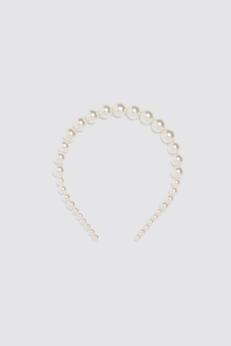 Stellar Rose Pearl bead headband cream 69605