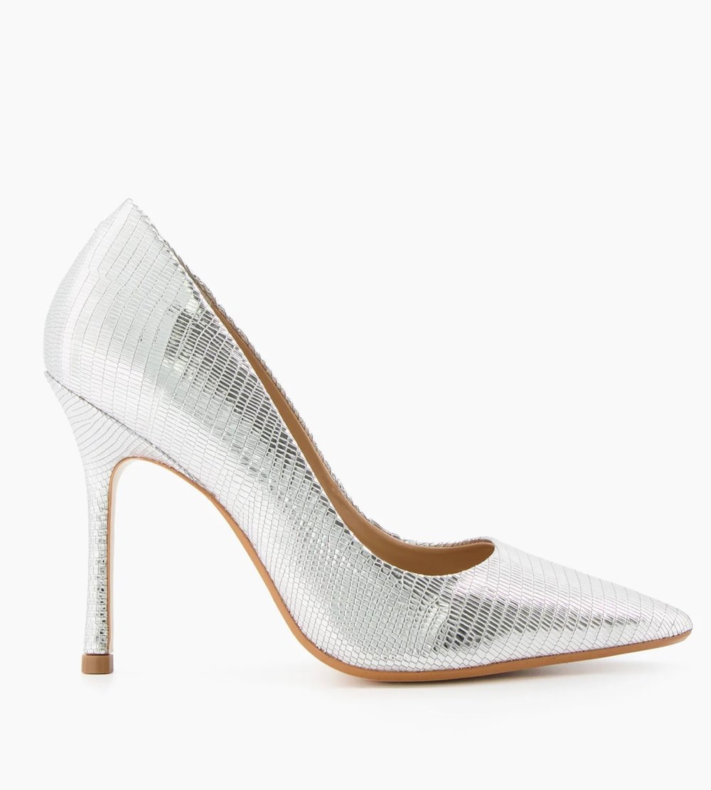 Dune London Belaire Court Shoes in Silver — UFO No More