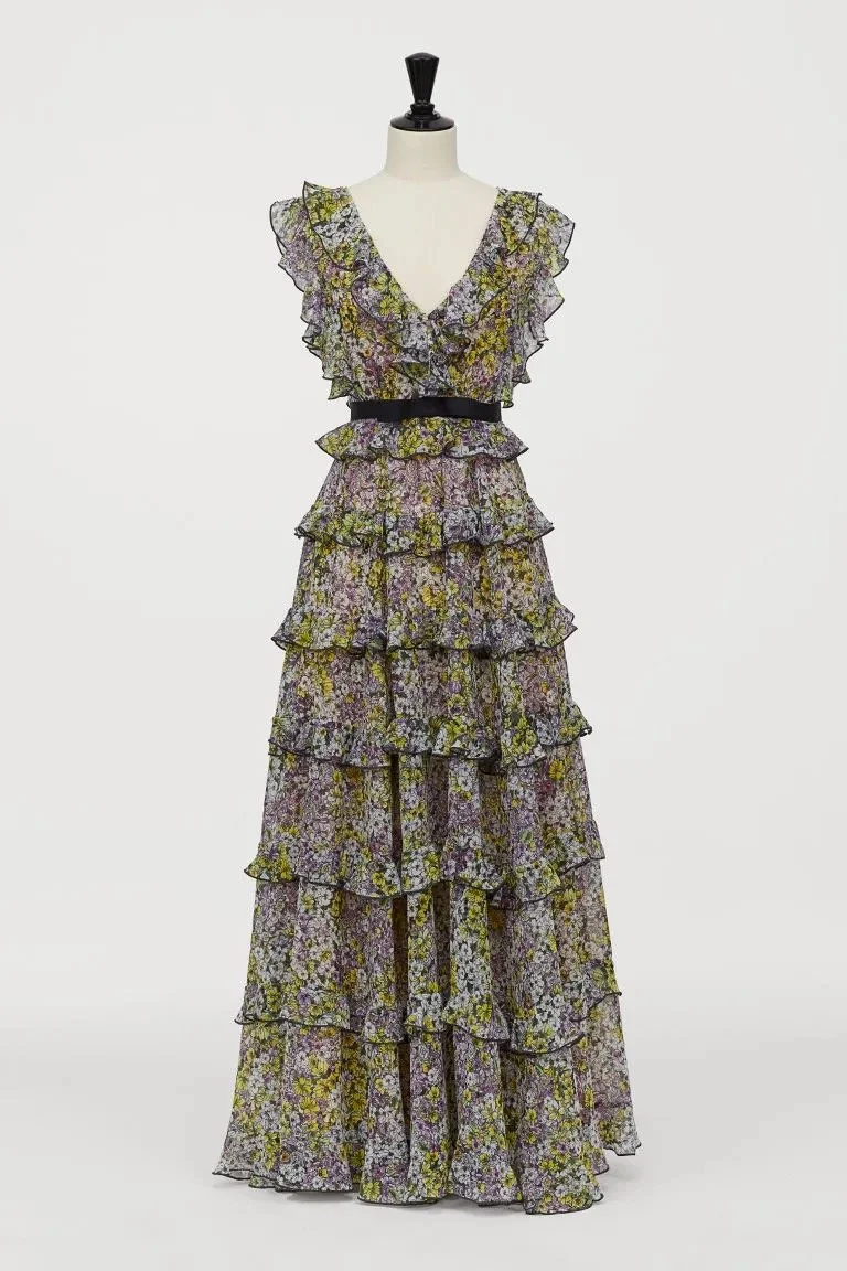 H&M x Giambattista Valli Long Tiered Dress