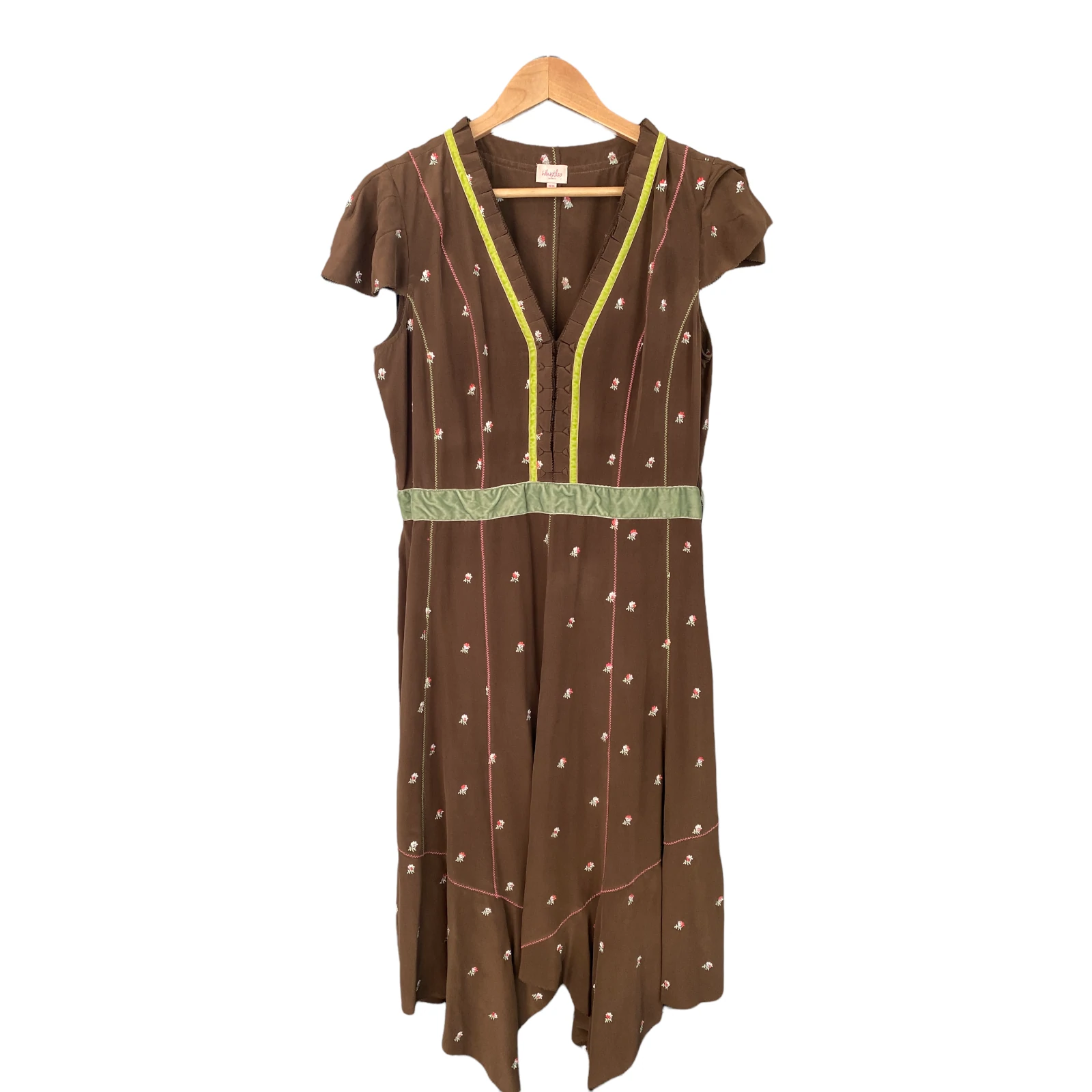 Whistles Embroidered Silk Dress with Velvet Piping.png