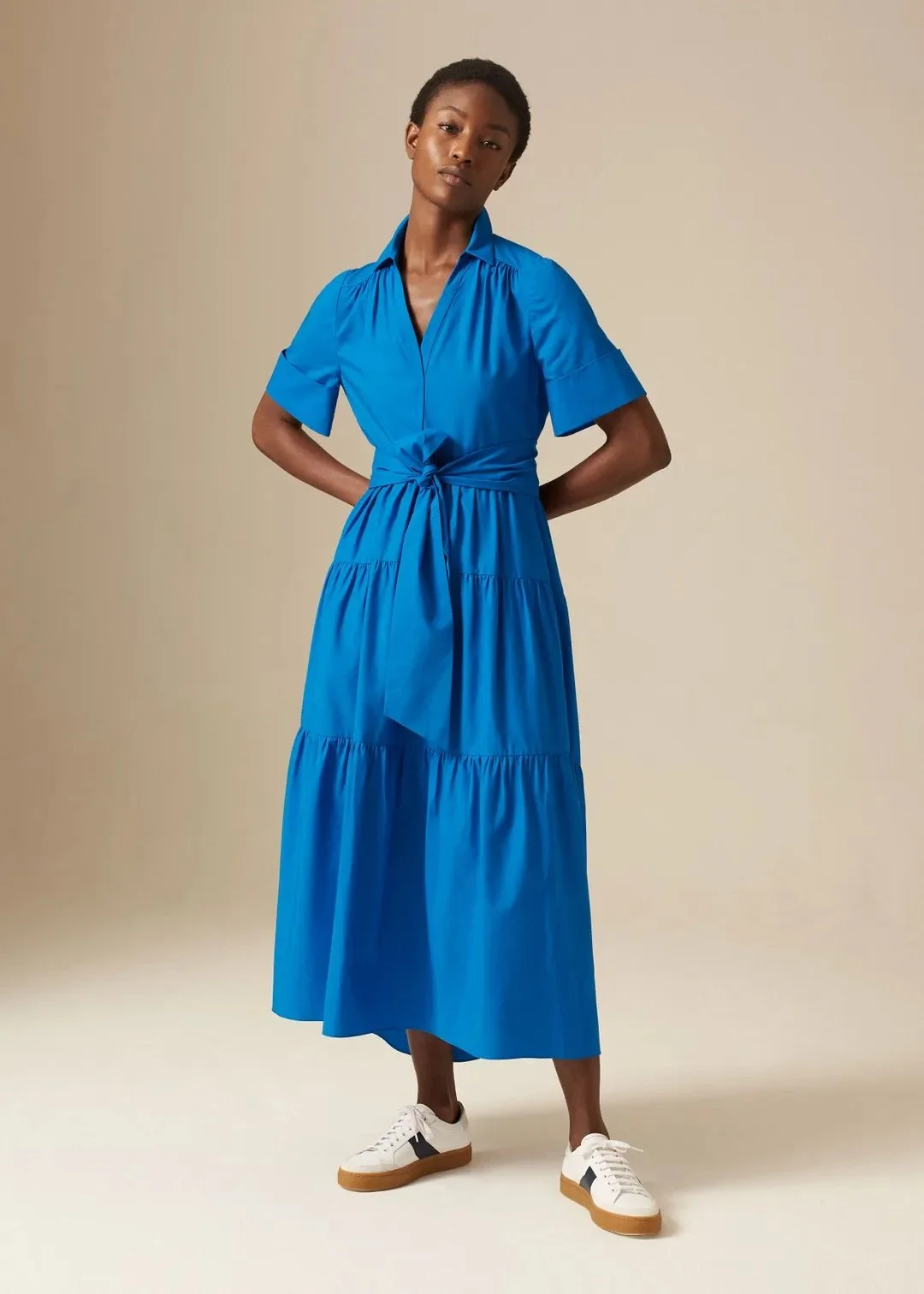 ME + EM Tiered Maxi Dress in Lapis Blue