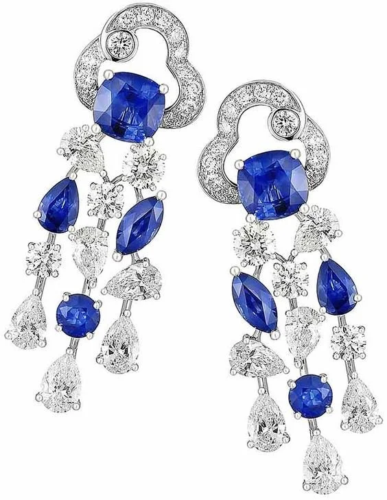 Graff Sapphire Chandelier Earrings