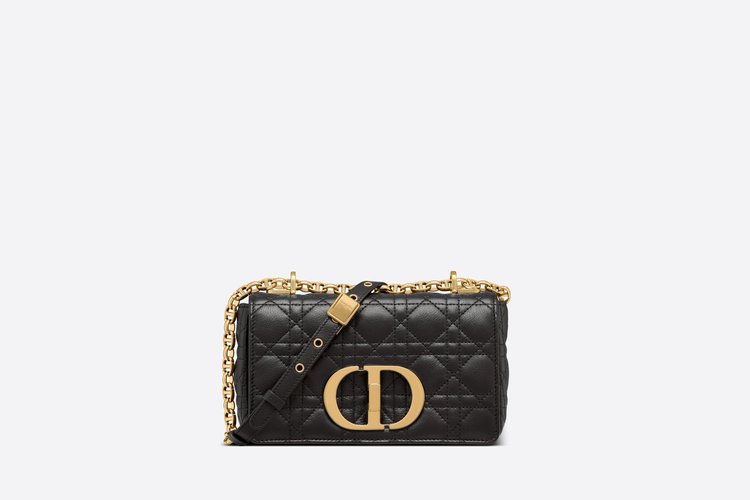 Dior Women Medium Dior Bobby Bag Grained Calfskin with Whipstitched  Seams-Black