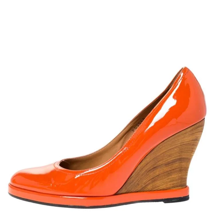 Salvatore Ferragamo Patent Leather Platform Wedges