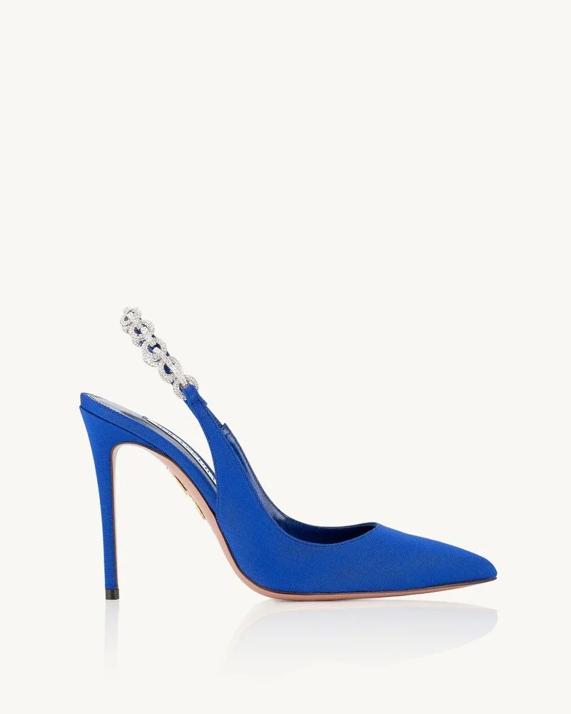 Aquazzura Love Link Sling 105 Pumps in Blue
