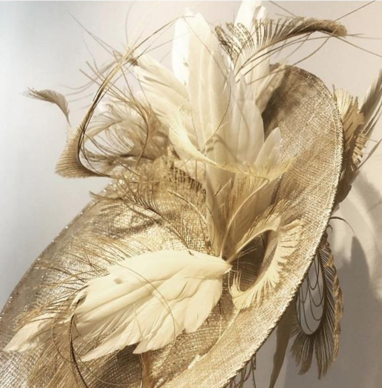 Jane Taylor Feather-Trimmed Saucer Hat