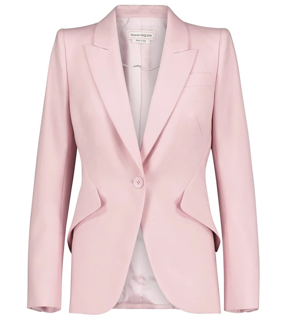 Alexander McQueen Tailored Wool Blazer in Pink