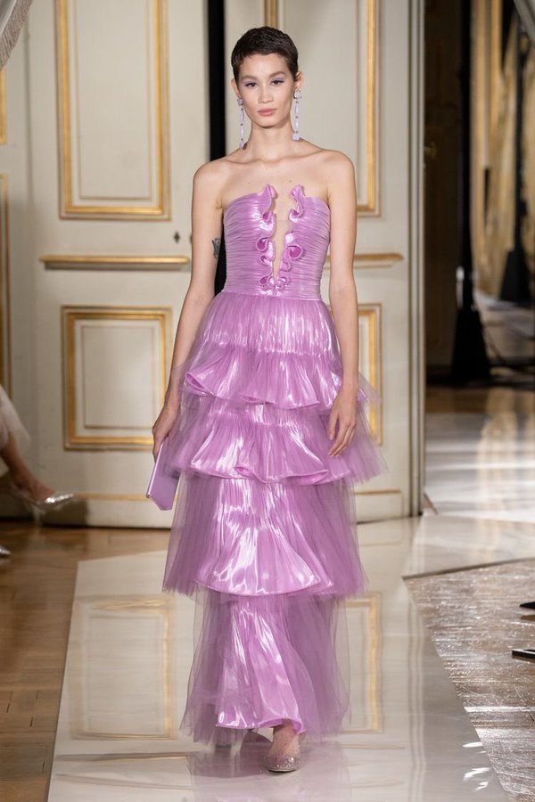 Armani Privé Fall 2021 Strapless Tiered Gown