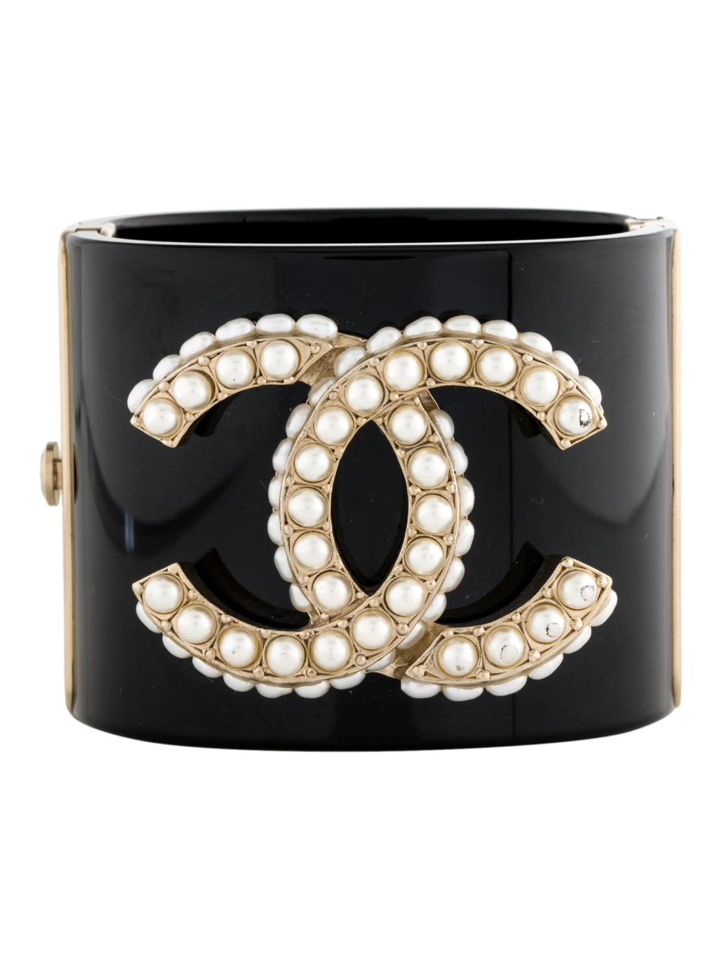 Chanel Faux Pearl & Resin CC Cuff