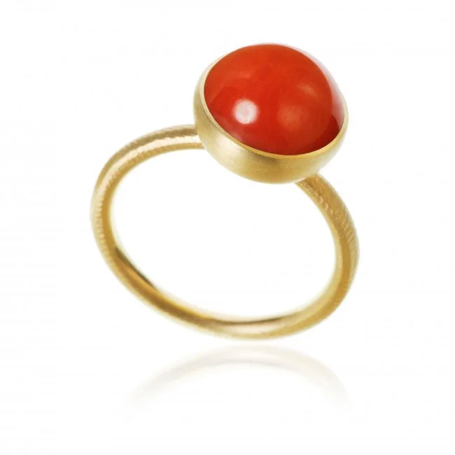 Dulong Fine Jewelry Large Pacific Ring in 18K Gold and Coral