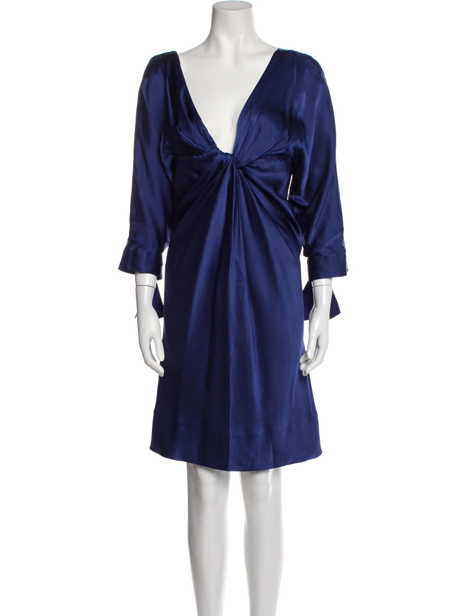 Alberta Ferretti Silk Twist-Front Dress.jpg