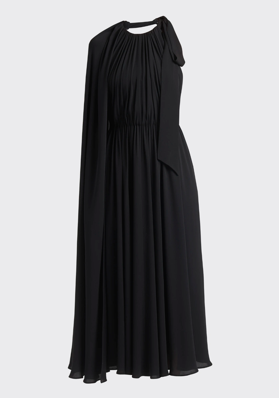 Valentino Pleated Cape-back Dress