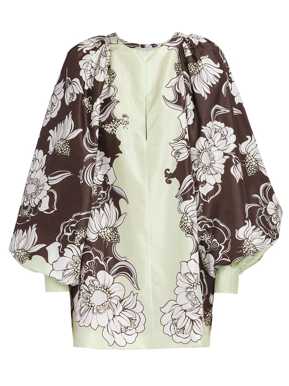 Valentino Floral Blouson-Sleeve Minidress