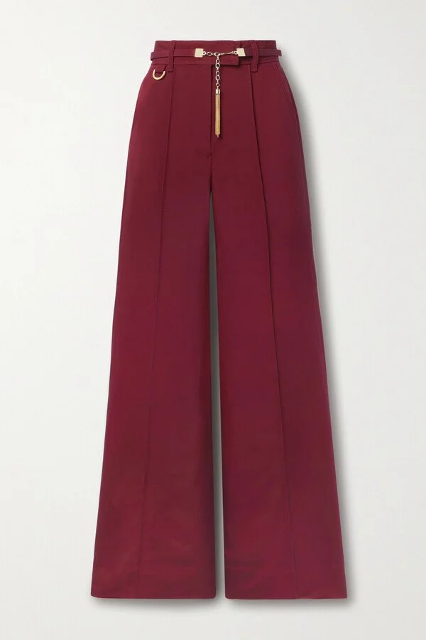 Zimmermann Concert Wide-Leg Trousers in Burgundy