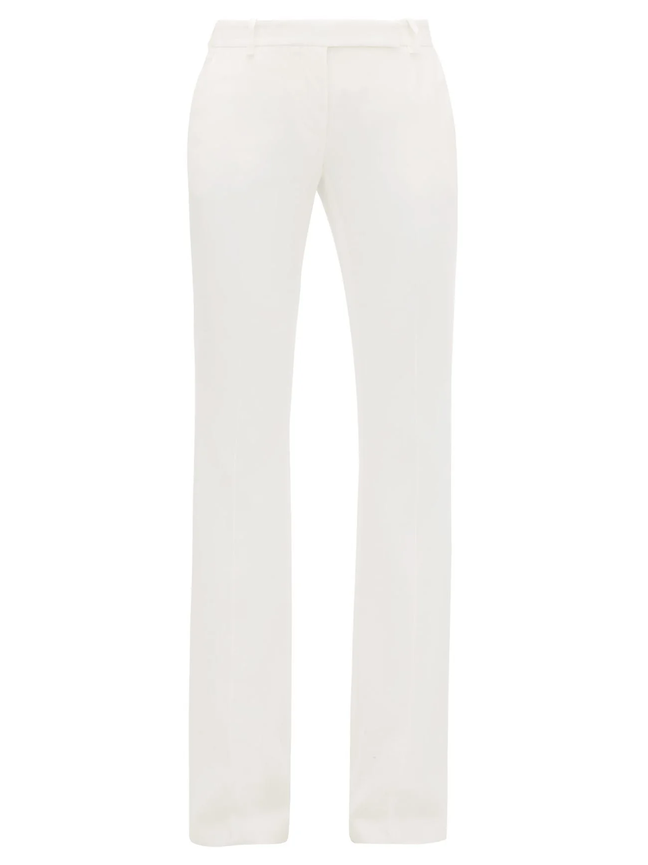 Alexander McQueen Leaf Crepe Tailored Trousers in White