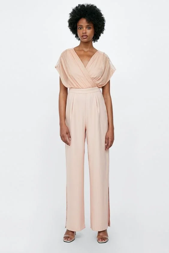 Zara Contrast Lace Jumpsuit