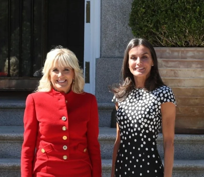 Queen Letizia visits Spanish Association Against Cancer with Dr. Jill Biden
