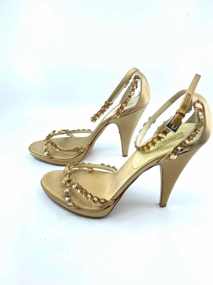 Prada Crystal and Satin Evening Sandals