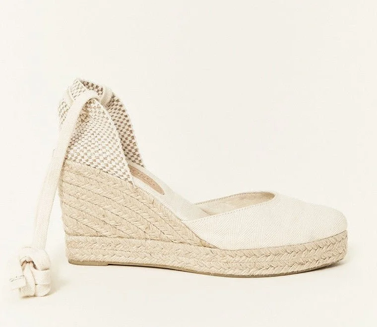 Mint &amp; Rose Sardinia Espadrille Wedges in White