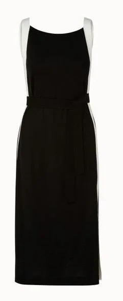 Akris Bicolor Belted Midi Dress