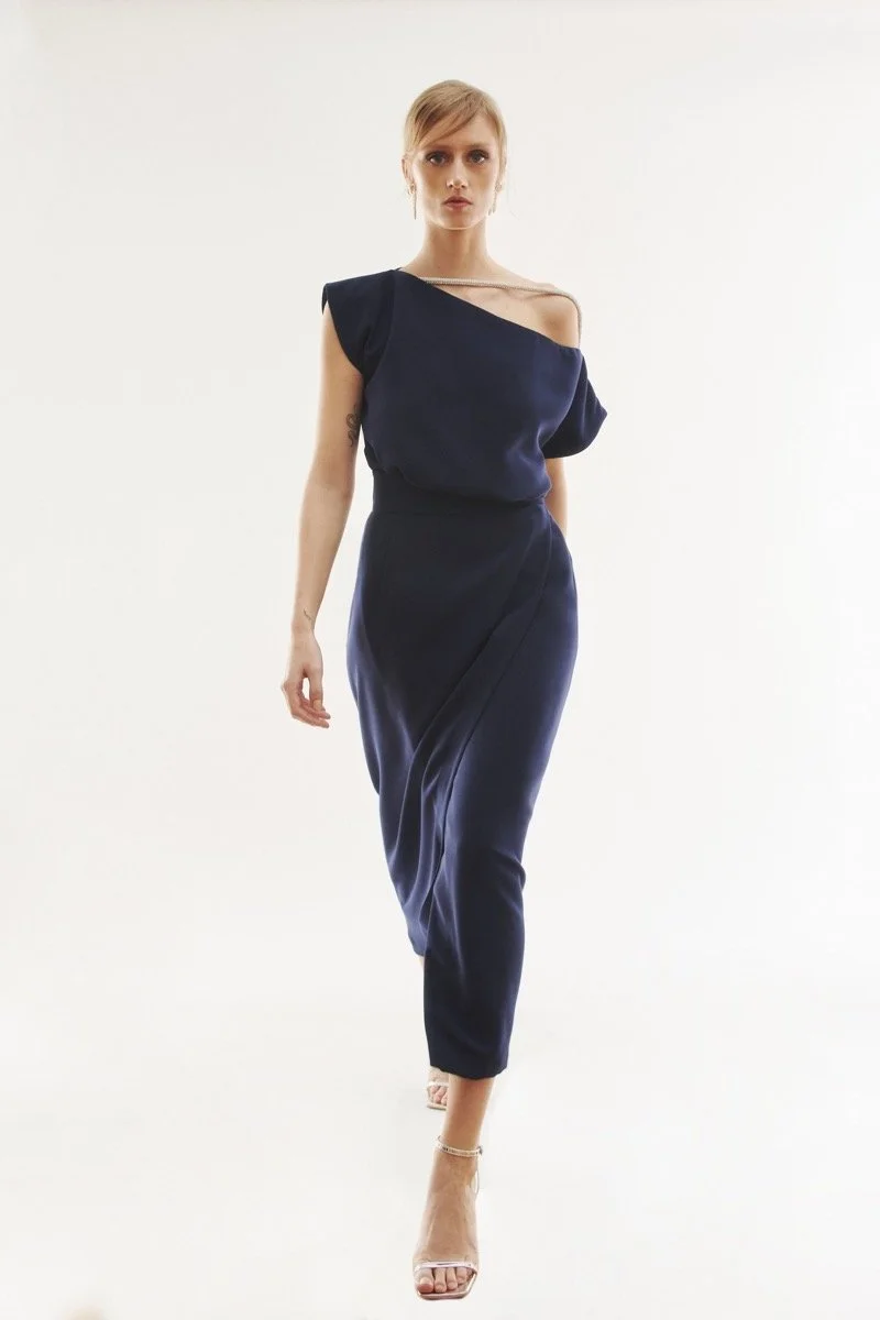 Bouret Luna Diamante Midi Dress
