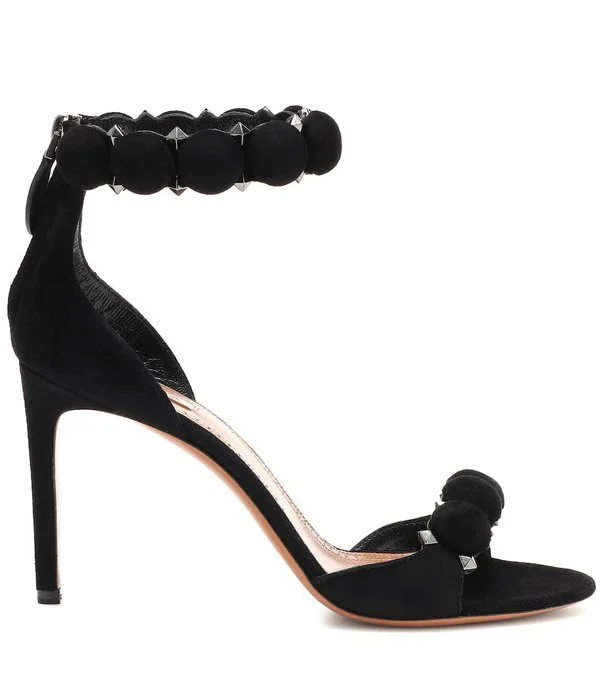 Alaïa Bombe Sandals in Black Suede